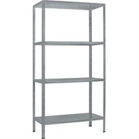 SCHULTE Regalwelt Rayonnage emboîtable avec 4 tablettes PowerMAX, charge utile 65 kg, 180x80x40 cm (HxLxP), granit, rayonnage de stockage, rayonnage d’atelier, rayonnage de cave, rayonnage de garage,