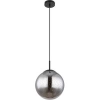 Lampada a sospensione palla lampada a sospensione nera tavolo da pranzo lampada a sospensione in vetro fumé vetro retro, regolabile in altezza, effetto stella, 1x attacco E27, DxH 25x120 cm