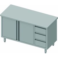 Table Armoire Basse Inox - 2 Portes & 3 Tiroirs - Gamme 700 - Stalgast