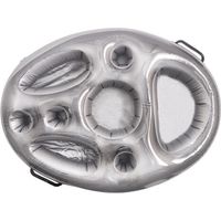 BUNTHAUS Bar de Piscine Flottant, 8 Trous Bar Flottant Piscine, Gonflables Porte-Boissons, Plateau Gonflable Bar Flottant, Bar Flottant Spa,5070cm(gris)