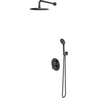OMNIRES Y - Unterputz-Brauseset mit Thermostat, mit Einbaukörper, Durchmesser 25 cm, 5 Strahlarten, Graphit gebürstet SYSYT05GR