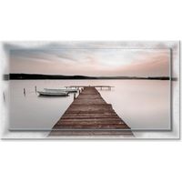 Lupia - Quadro moderno su Tela con Cornice stampata, NEWEXT 75x135 cm LAKE VIEW, stampa tela in cotone e cornice legno mdf, soggiorno, camera da letto, cucina, ufficio