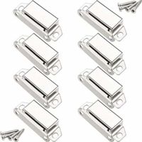 Aimants loqueteaux magnétiques, 10 kg loqueteau de porte magnétique et 32 vis, 304 Acier inox, loqueteaux magnétiques aimanté pour fermeture de porte meuble/armoire/placard (paquet de 8),