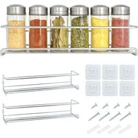 Metal Wall Mounted Spice Rack 2 Pcs Kitchen Shelf - Kitchen Spice Rack easy to install kitchen wall mount shelf