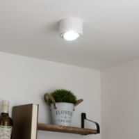 Flacher Aufbaustrahler rund schwenkbar Deckenleuchte - Farbe: weiß - LED Leuchtmittel: 5W Neutralweiß 230V dimmbar 60°