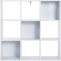 Libreria Bianca 9 Scomparti Legno Design Moderno 91x29,5x91cm