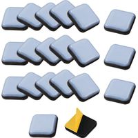 24 selbstklebende Möbelgleiter, 25×25 mm quadratische Teflongleiter für Stühle, Sofas, Schreibtische, Tische, Sessel