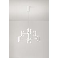 Suspension Led 68W Blanc Mat 3000K Dimmable - Design Moderne En Métal Et Acrylique Satiné Pour Intérieurs Minimalistes - Luminaire Par Perenz