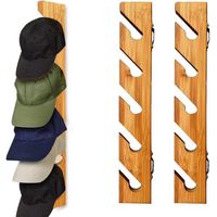 Lot 2 supports casquettes bambou – porte-casquettes moderne, entrée/buanderie/placard