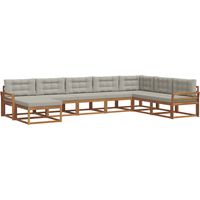 Conjunto de sofás de exterior 8 uds. Gris Natural y Claro vidaXL