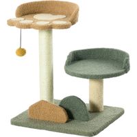 Albero Tiragraffi Gatti 2 Lettini Pallina Rivestimento Velluto 43x39x52cm