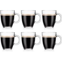HONORNIC - Mug à café transparent, lot de 6 (1 paquet) - 350 ml