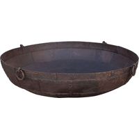 Brasero de jardín Barbacoa Estufa de leña para exteriores Soporte de madera contenedor de hierro forjado rústico antiguo
