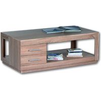 Table basse Torben 120cm avec 2 tiroirs - chêne