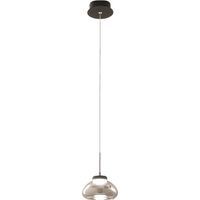 Arabella - Suspension Simple De Fabas Luce - Led 8W - Plafonnier Diamètre 14Cm Fumé