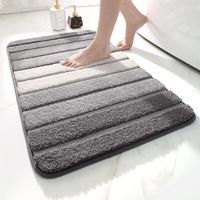 Alfombra de Baño Antideslizante, Alfombra de Baño Extra Suave, Lavable a Máquina, Absorbente, 50x80cm, Gris