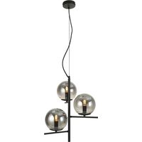 Lampada a sospensione Boston nera fumé 3xE14