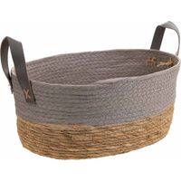 Cesto gris de cuerda trenzada 40x30x18