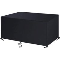 Housse Salon de Jardin 420D Oxford Tissu Housse de Protection pour Mobilier Housse de Table de Jardin Imperméable Bâche de Protection avec Corde et Boucle Verrouillage Noir - 22511682cm