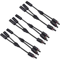 3 Pairs Solar Panel Cable Connector, Solar Y Branch Connector MFF/FMM, for Solar Panel Cable Photovoltaic System Parallel