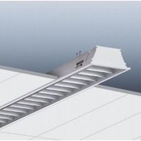 Plafonnier encastré fluo 1x28W 1200X185mm optique parabolique alu satiné mat basse Luminance ballast électronique TRILUX 4509504