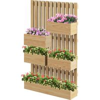 Jardinière grille trous drainage bois sapin 60x16x100 cm