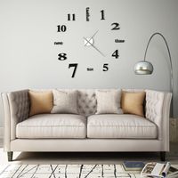 Horloge murale 3D Design moderne 100 cm XXL Noir DEC022266