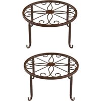 2 Pièces Support Pot Fleur en Métal, Stand de Fleurs Stand de Plantes, Trépied pour Plantes en Métal, Convient pour Les Bureaux et Les Balcons, Peut être Utilisé pour Placer des Pots Fleurs(Bronze)