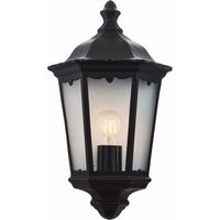 Endon Burford - Lanterne murale extérieure à 1 lumière, peinture noire mate, verre IP44, E27