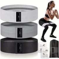 Elastique Musculation, Bandes avec 3 Niveaux de Résistance, Fitness, Antidérapantes, Pack de 3, pour Gym, Yoga, Crossfit, Pilates ou Exercices à Domicile