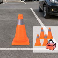 Cones de securite pliables et reflechissants lot de 4 pour usage exterieur