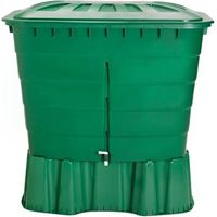 Graf – Récupérateur d'eau de pluie 500 L – Dimensions 124x80x92 cm – Socle de support 124x80x33 cm – Polypropylène vert