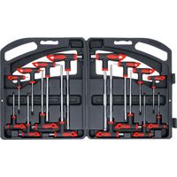 Bgs Technic – Clé mixte 16 pièces – Embouts hexagonaux intérieurs et TX – Poignée en T ergonomique – Longueur de lame 75 à 200 mm