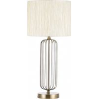 mansonia tischlampe 1xe27 leder m/hosen beige 66x30x30 cm