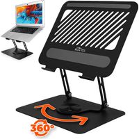 Supporto per laptop Roto - Supporto in metallo girevole e regolabile per laptop da 10 a 17 pollici. Ergonomico, resistente, rotazione a 360°, ottima ventilazione.