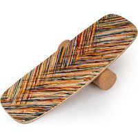 COSTWAY Tavola per Equilibrio in Legno per Adulto e Bambini con Rullo in Sughero Stabilizzato, Balance Board per Allenamento Surf, Skateboard e Snowboard, Capacità di Carico Massima 100 kg