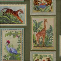 Tropical Frames Wallpaper Animals Birds Floral Green Jungle Feature Wall