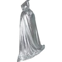 Cape à capuche pour Halloween, fête de Noël, costume de vampire Dracula de 168 cm, couleur argent