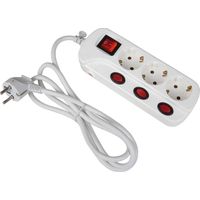 Heitronic 45190 Multipresa con interruttore 3 scomparti Bianco Schuko 1 pz.