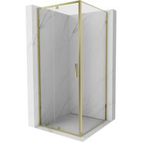 Mexen Exo Duschkabine schwenkbar 95 x 95 cm, transparent, gold - 819-095-095-50-00