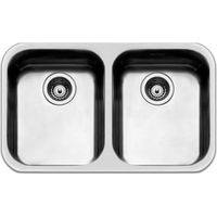 Évier Smeg sous plan 76x45 cm 2 bacs inox