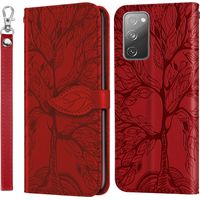 Schutzhülle für Samsung Galaxy S20 FE 5G, Premium-Klapphülle aus PU-Leder mit Magnetverschluss, 6,7 Zoll (Rot)