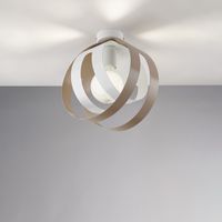 Plafoniera con diffusore taglio laser in ferro laccato bianco e tortora 1 luce H.28 - Ø26