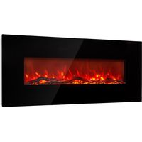 Klarstein – Cheminée électrique décorative 2000W – Effet flammes LED 3D – Télécommande – Programmable avec thermostat et minuteur – Pour salon et chambre