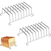 2 Pièces Porte-Toast, Acier Inoxydable 430, 8 Fentes, Argenté, Pour Air Fryer Four Maison