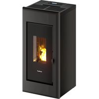 stufa a pellet ermetica freepoint "one 7 t2" antracite 7 kw