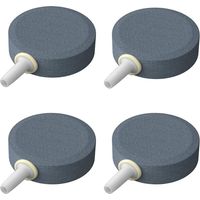 Aquarium 4 CM Air Stone Bubble Disc Diffuser Release Tool for Air Pumps Fish Tanks Buckets Small Ponds and DWC Tanks, Set of 4