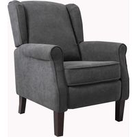 Roomee Russell Wing Back Fabric Recliner Armchair Sofa Chair in Grey