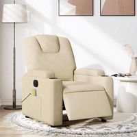 Fauteuil relax, Fauteuil inclinable de massage électrique crème tissu pwfn27835 MaiosnChic