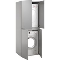 Großer Allzweckschrank Flagler, ein Regal, Türöffnung Made in Italy, für Waschmaschine und Trockner, 70x195h cm Grau